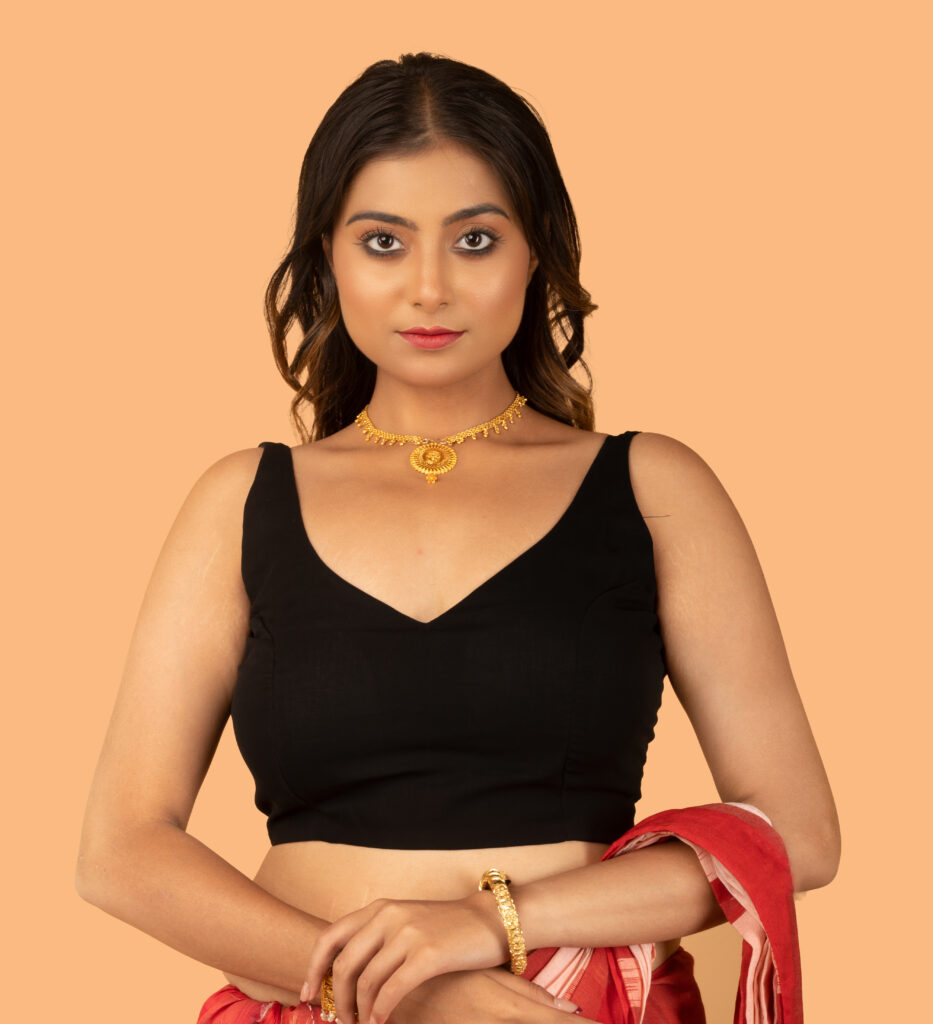 Black Georgette Sleeveless Blouse
