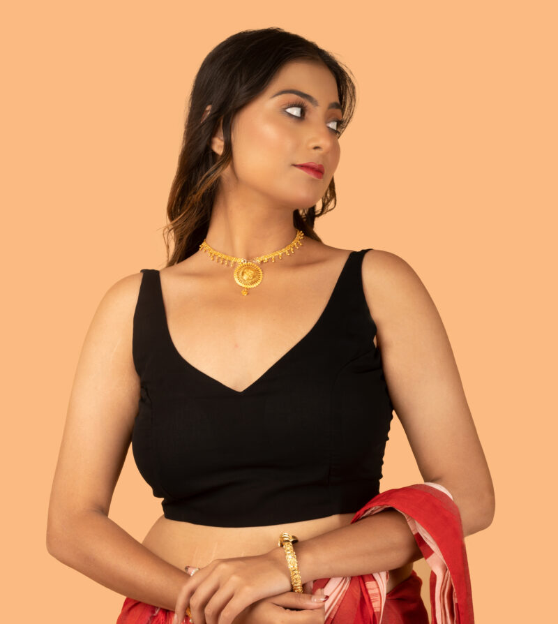 Black Georgette Sleeveless Blouse - Image 5