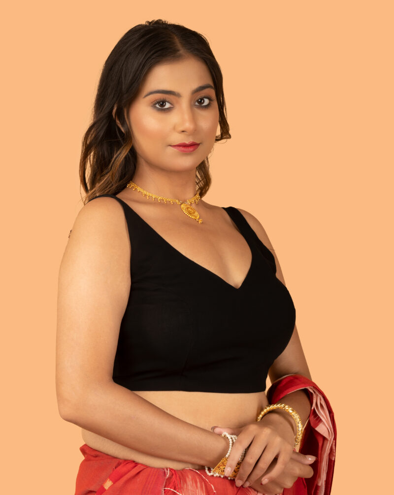 Black Georgette Sleeveless Blouse - Image 4