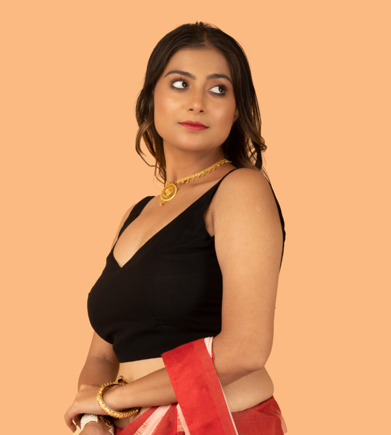 Black Georgette Sleeveless Blouse - Image 3
